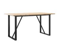 vidaXL Mesa de Comedor Marco O Madera Maciza Pino Acero 160x80x75,5 cm