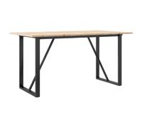 vidaXL Mesa de Comedor Marco O Madera Maciza Pino y Acero 140x80x75cm