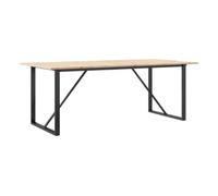 Vidaxl mesa de comedor marco o madera maciza pino y acero 200x100x75cm