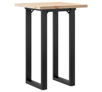 vidaXL Mesa de Comedor Marco O Madera Maciza Pino y Acero 50x50x75,5cm