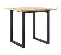 vidaXL Mesa de Comedor Marco O Madera Maciza Pino y Acero 80x80x75,5cm