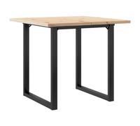 vidaXL Mesa de Comedor Marco O Madera Maciza Pino y Acero 90x90x75,5cm