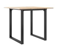 vidaXL Mesa de Comedor Marco O Madera Maciza Pino y Acero 90x90x75 cm
