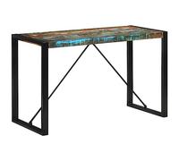 vidaXL Mesa de Comedor, Mesa Rectangular con Patas de Acero, Mueble para Cocina Restaurante, Estilo Industrial, Madera Maciza Reciclada 120x55x76 cm