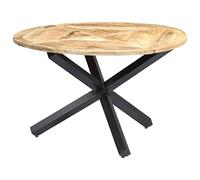 vidaXL Mesa de Comedor Mobiliario Decorativo Casa Hogar Moderna Estable Práctica Decorativa Duradera Robusta Redonda 120x76cm Madera Maciza Mango
