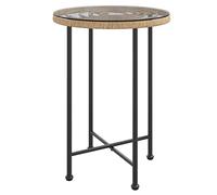 vidaXL Mesa de Comedor Mueble Patas Cocina Comedor Patio Jardín Terraza Balcón Exterior Aire Libre Hogar de Vidrio Templado y Acero 55 cm