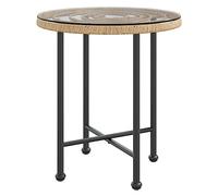 vidaXL Mesa de Comedor Mueble Patas Cocina Comedor Patio Jardín Terraza Balcón Exterior Aire Libre Hogar de Vidrio Templado y Acero 50 cm