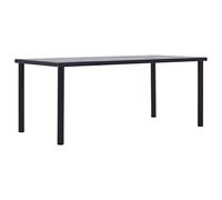 Mesa de comedor de MDF negro y gris hormigón 200x100x75 cm