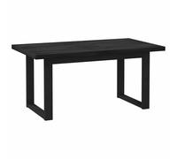 vidaXL Mesa de comedor NOAIN 160 cm pino madera maciza negro, elegante comedor, estilo rústico, mesa rectangular, muebles sólidos, detalles efectuosos, ahorro de espacio