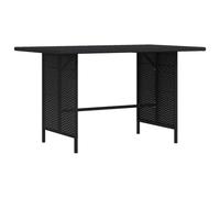 vidaXL Mesa de Comedor para Jardín Patio Terraza Balcón Muebles Mobiliario Soporte Exterior Cocina Duradera Estable Ratán Sintético Negro 110x70x65 cm