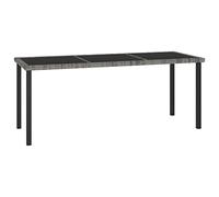 vidaXL Mesa de comedor para jardín Ratán sintético gris 180x70x73 cm