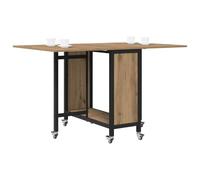 vidaXL Mesa de Comedor Plegable con Ruedas 130 x 80 x 76,5 cm Acero PB, Mesa Rectangular Moderna para Comedor, Almacenamiento Compacto, fácil de cuidar, solución versátil con Patas metálicas