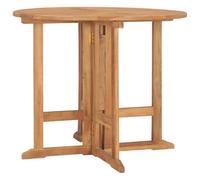 Mesa de comedor plegable para jardín madera de teca Ø90x75 cm