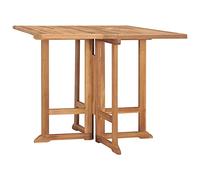 vidaXL Mesa de Comedor Plegable para Jardín Cocina Patio Terraza Balcón Mobiliario Mueble Soporte Exterior Duradera 90x90x75 cm Madera de Teca