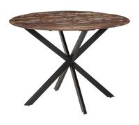 vidaXL Mesa de Comedor Redonda Centro Cocina Salón Aporte Distintivo Colocar Bebidas Jarrones Artículos Decorativos Madera Maciza Reciclada y Acero