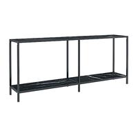 vidaXL Mesa de Consola Entrada Acento Pasillo Vestíbulo Recibidor Auxiliar Decoración Hogar Casa Escritorio Vidrio Templado Negro 180x35x75,5 cm