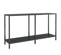 vidaXL Mesa de Consola Entrada Acento Pasillo Vestíbulo Recibidor Auxiliar Decoración Hogar Casa Escritorio Vidrio Templado Negro 140x35x75,5 cm