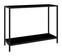 vidaXL Mesa de Consola Mesita Auxiliar Recibidor Pasillo Vestíbulo Entrada Salón Sala de Estar Hogar Estable Negro Vidrio Templado 100x35x75 cm