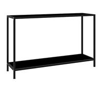 vidaXL Mesa de Consola Mesita Auxiliar Recibidor Pasillo Vestíbulo Entrada Salón Sala de Estar Hogar Estable Negro Vidrio Templado 120x35x75 cm