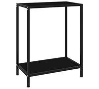 vidaXL Mesa de Consola Negro Vidrio Templado 60x35x75 cm