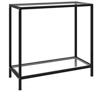 vidaXL Mesa de Consola Mesita Auxiliar Recibidor Pasillo Vestíbulo Entrada Salón Sala de Estar Hogar Estable Transparente Vidrio Templado 80x35x75 cm