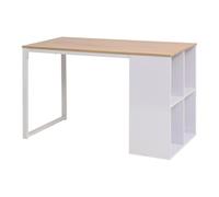 vidaXL Mesa de Escritura Roble y Blanco Escritorio Mueble de Ordenador