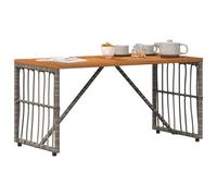 vidaXL Mesa de Exterior Gris 80 x40 x40 cm Acero y Poliratán, Mesa Exterior Rústica, Ideal para Jardín y Terraza, Resistente a la Intemperie, Estructura de Acero, Muebles de Patio Modernos