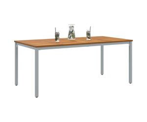 vidaXL Mesa de Exterior Natural y Gris 180 x 90 x 75 cm, Mesa de Madera de Acacia, Muebles Modernos para Exterior, diseño Rectangular Duradero, Ideal para jardín o terraza