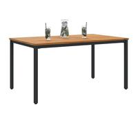vidaXL Mesa de Exterior Natural y Negro 150 x 90 x 75 cm, Mesa de Madera de Acacia, Muebles Modernos para jardín, solución de Comedor Resistente para Exterior y Relax