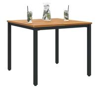 vidaXL Mesa de Exterior Natural y Negro 90 x 90 x 75 cm, Mesa de Madera de Acacia, Muebles Modernos para jardín, solución de Comedor Resistente para Exterior y Relax