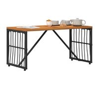 vidaXL Mesa de Exterior Negro 80 x40 x40 cm Acero y Poliratán, Mesa Exterior Rústica, Ideal para Jardín y Terraza, Resistente a la Intemperie, Estructura de Acero, Muebles de Patio Modernos