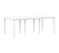 vidaXL Mesa Rectangular Blanca Moderna 2M Muebles de Exterior para 8 Personas Resistente a los Rayos UV Resistente al Agua Montaje Fácil Acabado Mate Ideal para Jardín