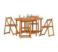 Mesa Ovalada de Madera Sólida de Acacia para 4 Personas vidaXL Muebles de Exterior con Acabado Resistente a la Intemperie Perfecta para Patios y Jardines Patio Jardín Balcón