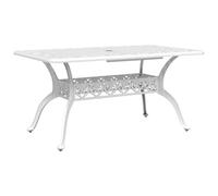 vidaXL Mesa de jardín Aluminio Fundido Blanco 150x90x72 cm, Mesa, Mesa de Patio, Muebles de Exterior, Mesa al Aire Libre, Muebles de jardín
