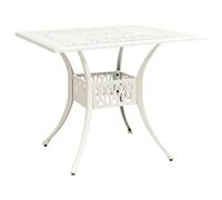 Mesa De Jardín Aluminio Fundido Blanco 90x90x73 Cm Vidaxl
