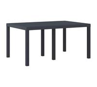 vidaXL Mesa de Jardín Antracita 150 x 100 x 73 cm ratán sintético | Hecha de plástico duradero y a prueba de clima, Look chido con acabado mate, Cabe hasta 6 personas sin problema