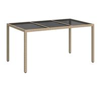 vidaXL Mesa de Jardín Beige 150 x 90 x 75 cm ratán sintético | Su diseño fuerte garantiza un soporte sólido, Las superficies lisas permiten limpiarla rápido, Muévela sin esfuerzo