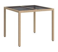 vidaXL Mesa de Jardín Beige 90 x 90 x 75 cm ratán sintético, Mesas de jardín y terraza, soluciones Modernas para Comer al Aire Libre, Muebles Minimalistas y Asientos Resistentes al Sol