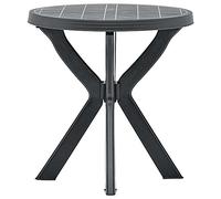 vidaXL Mesa de Jardín Bistró Centro Exterior Mueble Aire Libre Decoración Restaurante Comedor Tablero Balcón Plástico Gris Antracita