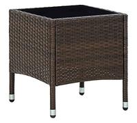 vidaXL Mesa de Jardín Comedor Cocina Patio Terraza Balcón Muebles Mobiliario Soporte Exterior Duradera Ratán Sintético Marrón 40x40x45 cm