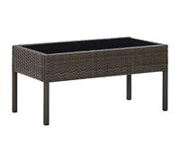 vidaXL Mesa de Jardín Comedor Cocina Patio Terraza Balcón Muebles Mobiliario Soporte Exterior Duradera Ratán Sintético Marrón 75x40x37 cm