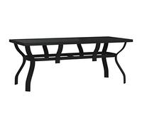 Mesa De Jardín Acero Y Vidrio Negro 180x80x70 Cm Vidaxl