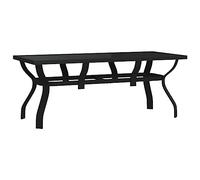 Mesa De Jardín Acero Y Vidrio Negro 180x80x70 Cm Vidaxl