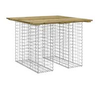 vidaXL Mesa de jardín con diseño de gaviones, 100 x 102 x 72 cm, Madera de Pino impregnada