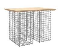 vidaXL Mesa de jardín con diseño de gaviones, 100 x 70 x 72 cm, Madera Maciza de Pino