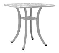 vidaXL Mesa de Jardín de Aluminio Fundido Blanco 53x53x53 cm - Muebles de Exterior, Patio y Aire Libre