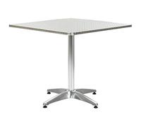 vidaXL Mesa de Jardín Patio Exterior Escritorio Mueble Aire Libre Decoración Restaurante Comedor Tablero Balcón Cocina de Aluminio Plateado