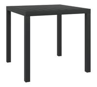 vidaXL Mesa de jardín de Aluminio y WPC Negra 80x80x74 cm