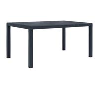 vidaXL Mesa de jardín de plástico Aspecto ratán Gris 150x90x72 cm | Acabado elegante que añade un toque de clase a tu espacio, fácil de cambiar cuando sea necesario,