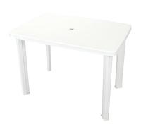 vidaXL Mesa de jardín de plástico Blanca 101x68x72 cm